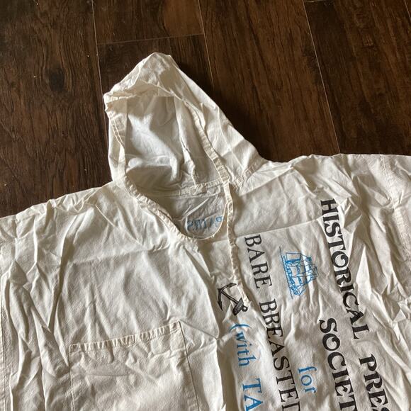 VTG 90s Mermaid Sail Naked TRENZZ Preservation Historical Boating Hooded Shirt - Picture 2 of 7